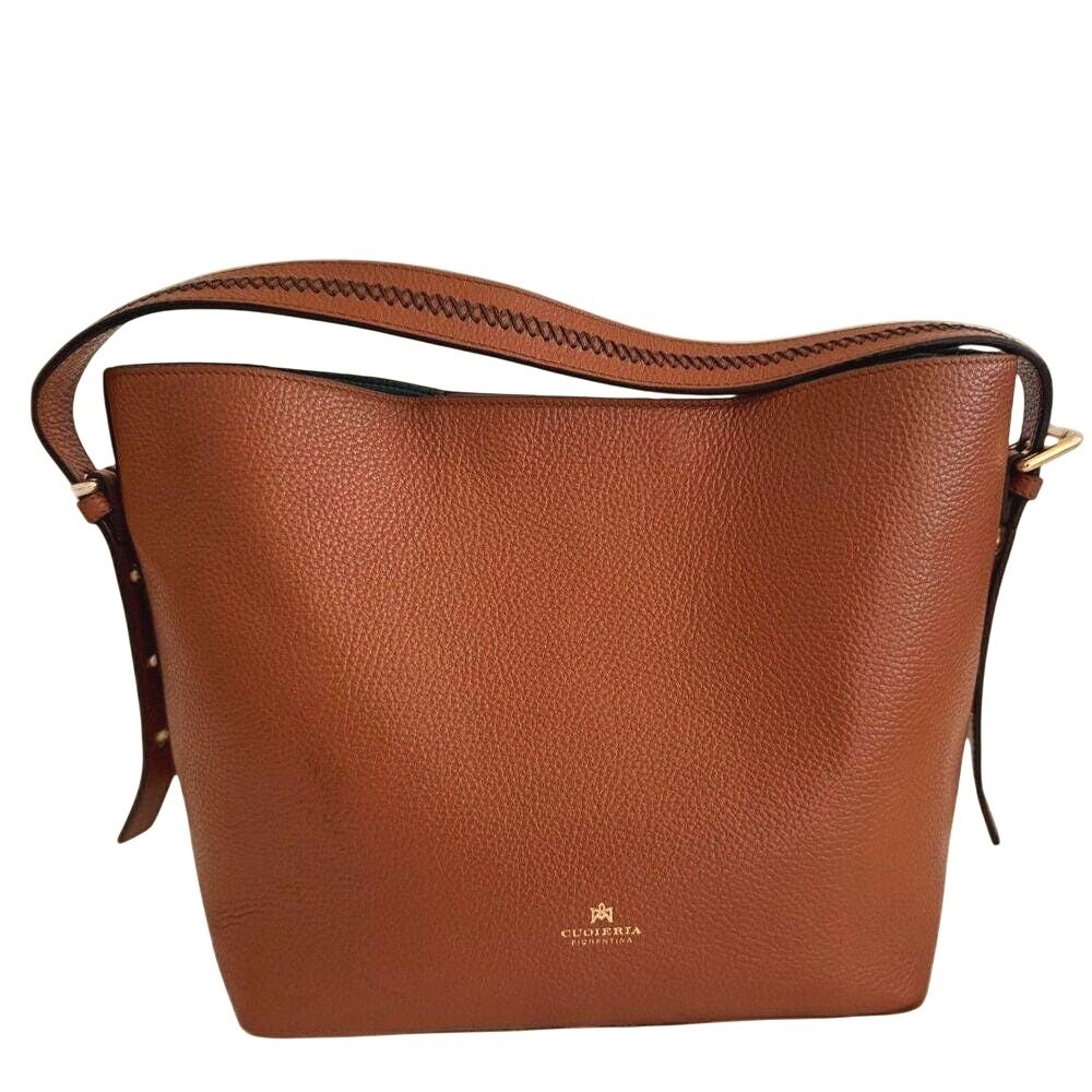 Cuoieria‎ Fiorentina Candy Bucket Bag Cognac Brown Grained Leather